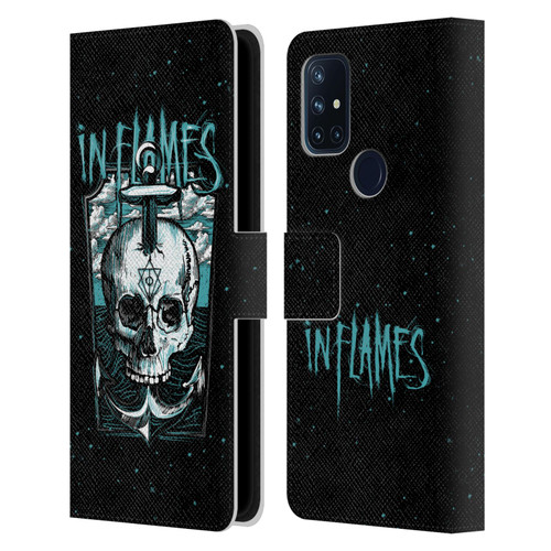 In Flames Metal Grunge Anchor Skull Leather Book Wallet Case Cover For OnePlus Nord N10 5G
