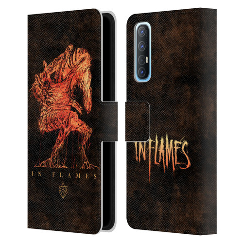 In Flames Metal Grunge Creature Leather Book Wallet Case Cover For OPPO Find X2 Neo 5G