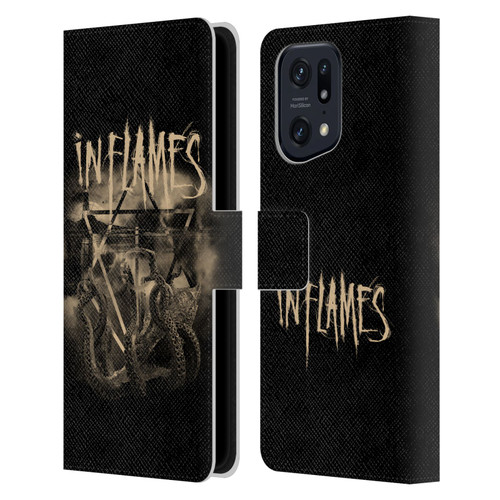 In Flames Metal Grunge Octoflames Leather Book Wallet Case Cover For OPPO Find X5 Pro