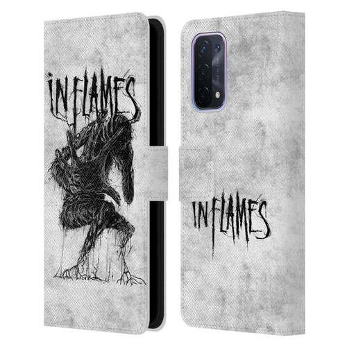 In Flames Metal Grunge Big Creature Leather Book Wallet Case Cover For OPPO A54 5G