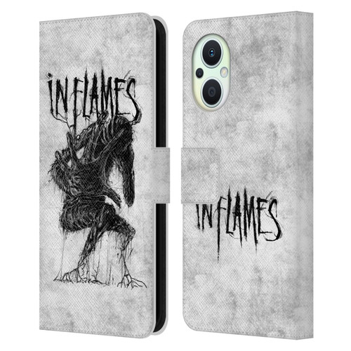 In Flames Metal Grunge Big Creature Leather Book Wallet Case Cover For OPPO Reno8 Lite