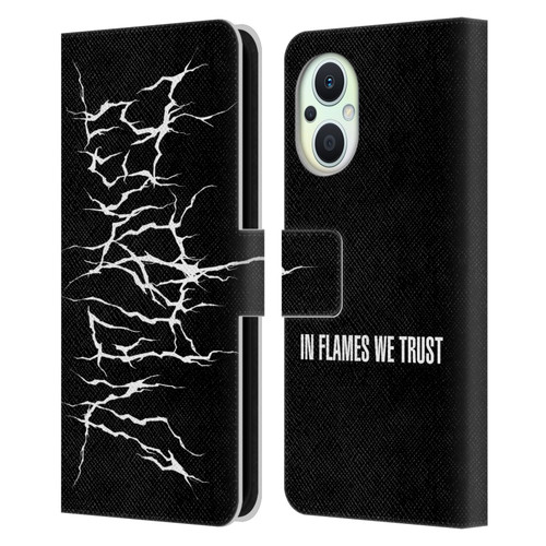In Flames Metal Grunge Metal Logo Leather Book Wallet Case Cover For OPPO Reno8 Lite
