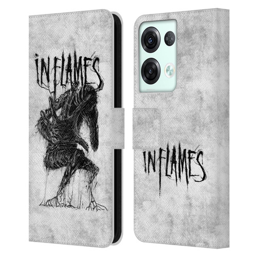 In Flames Metal Grunge Big Creature Leather Book Wallet Case Cover For OPPO Reno8 Pro