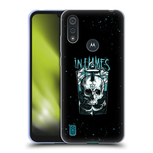 In Flames Metal Grunge Anchor Skull Soft Gel Case for Motorola Moto E6s (2020)