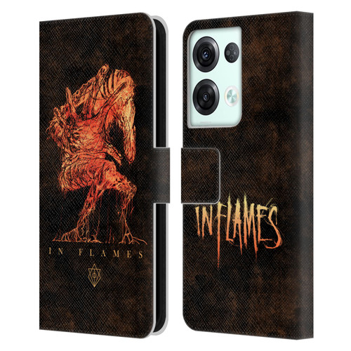 In Flames Metal Grunge Creature Leather Book Wallet Case Cover For OPPO Reno8 Pro
