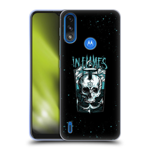 In Flames Metal Grunge Anchor Skull Soft Gel Case for Motorola Moto E7 Power / Moto E7i Power