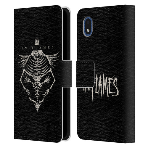 In Flames Metal Grunge Jesterhead Bones Leather Book Wallet Case Cover For Samsung Galaxy A01 Core (2020)