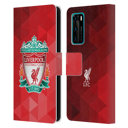 Liverpool Football Club Crest 1 Red Geometric 1 Leather Book Wallet Case Cover For Huawei P40 5G