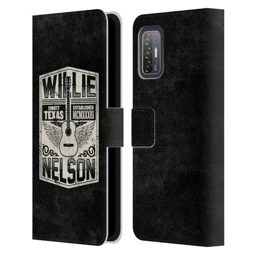 Willie Nelson Grunge Flying Guitar Leather Book Wallet Case Cover For HTC Desire 21 Pro 5G
