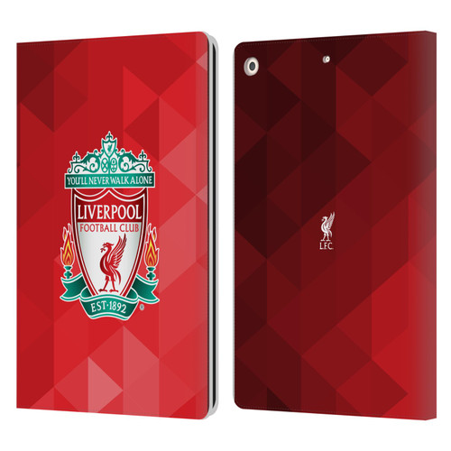 Liverpool Football Club Crest 1 Red Geometric 1 Leather Book Wallet Case Cover For Apple iPad 10.2 2019/2020/2021