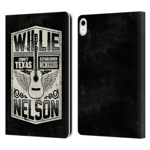 Willie Nelson Grunge Flying Guitar Leather Book Wallet Case Cover For Apple iPad 10.9 (2022)