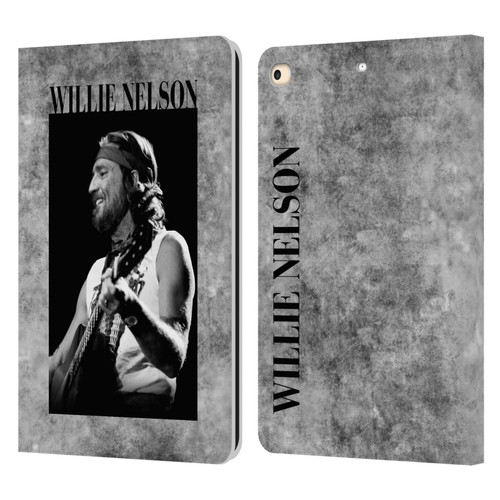 Willie Nelson Grunge Black And White Leather Book Wallet Case Cover For Apple iPad 9.7 2017 / iPad 9.7 2018