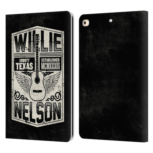 Willie Nelson Grunge Flying Guitar Leather Book Wallet Case Cover For Apple iPad 9.7 2017 / iPad 9.7 2018