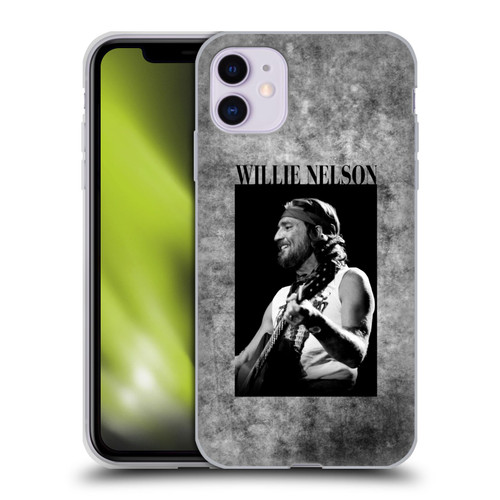 Willie Nelson Grunge Black And White Soft Gel Case for Apple iPhone 11