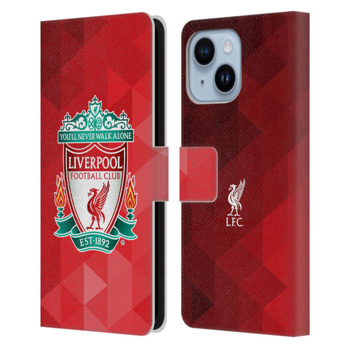 Liverpool Football Club Crest 1 Red Geometric 1 Leather Book Wallet Case Cover For Apple iPhone 14 Plus