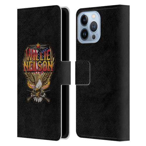 Willie Nelson Grunge Eagle Leather Book Wallet Case Cover For Apple iPhone 13 Pro Max