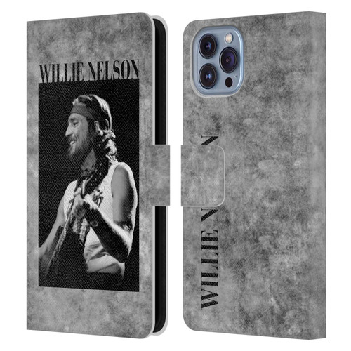 Willie Nelson Grunge Black And White Leather Book Wallet Case Cover For Apple iPhone 14