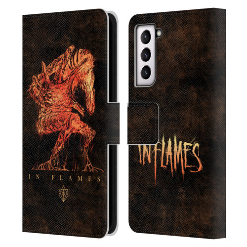 In Flames Metal Grunge Creature Leather Book Wallet Case Cover For Samsung Galaxy S21 5G