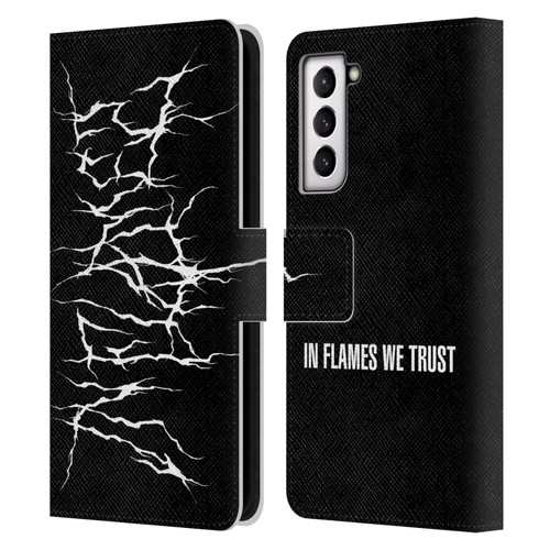 In Flames Metal Grunge Metal Logo Leather Book Wallet Case Cover For Samsung Galaxy S21 5G