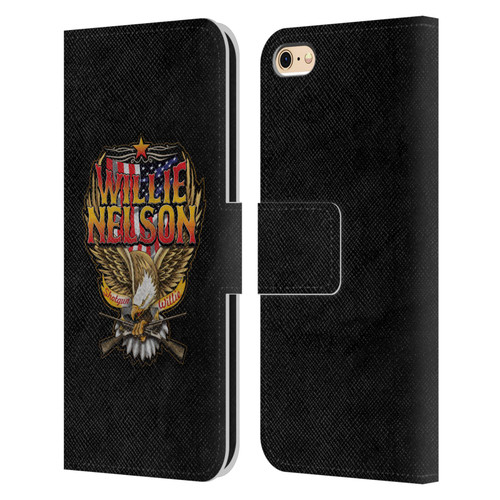 Willie Nelson Grunge Eagle Leather Book Wallet Case Cover For Apple iPhone 6 / iPhone 6s