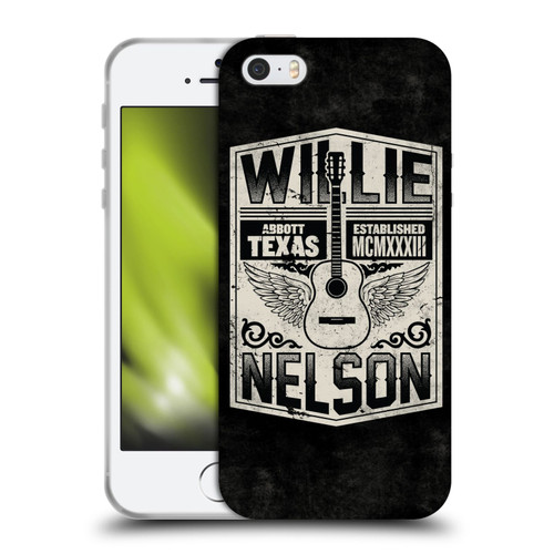 Willie Nelson Grunge Flying Guitar Soft Gel Case for Apple iPhone 5 / 5s / iPhone SE 2016