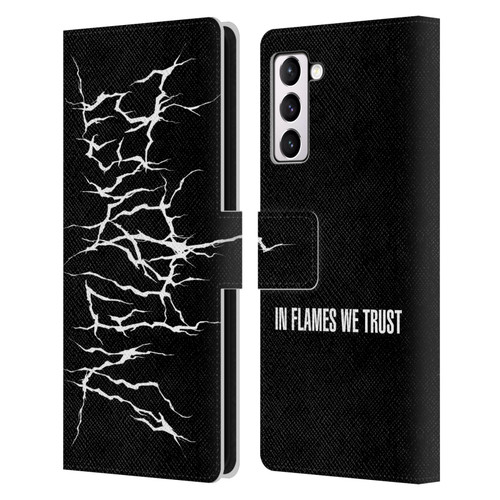 In Flames Metal Grunge Metal Logo Leather Book Wallet Case Cover For Samsung Galaxy S21+ 5G
