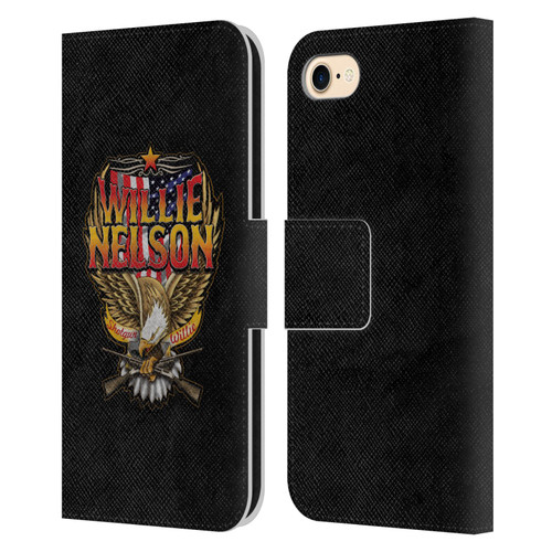 Willie Nelson Grunge Eagle Leather Book Wallet Case Cover For Apple iPhone 7 / 8 / SE 2020 & 2022