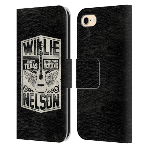 Willie Nelson Grunge Flying Guitar Leather Book Wallet Case Cover For Apple iPhone 7 / 8 / SE 2020 & 2022