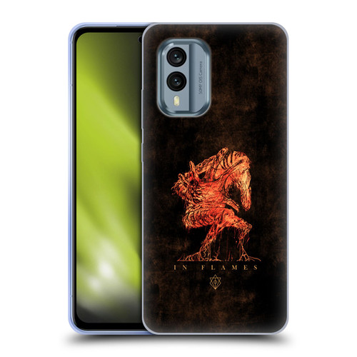 In Flames Metal Grunge Creature Soft Gel Case for Nokia X30
