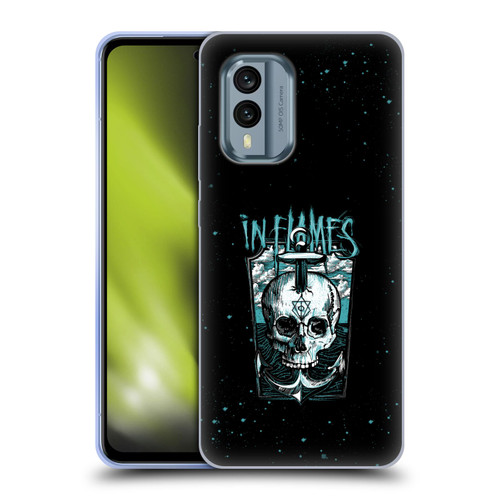 In Flames Metal Grunge Anchor Skull Soft Gel Case for Nokia X30