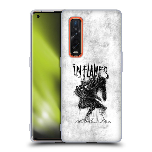 In Flames Metal Grunge Big Creature Soft Gel Case for OPPO Find X2 Pro 5G