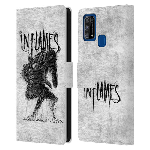 In Flames Metal Grunge Big Creature Leather Book Wallet Case Cover For Samsung Galaxy M31 (2020)