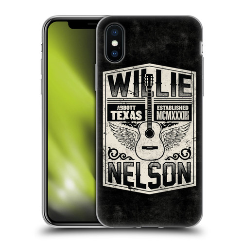 Willie Nelson Grunge Flying Guitar Soft Gel Case for Apple iPhone X / iPhone XS