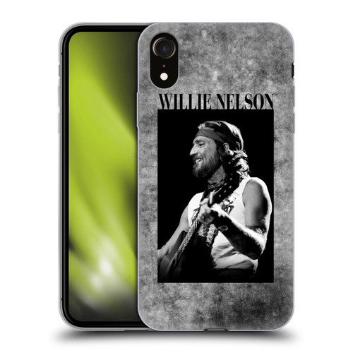 Willie Nelson Grunge Black And White Soft Gel Case for Apple iPhone XR