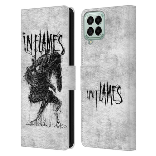 In Flames Metal Grunge Big Creature Leather Book Wallet Case Cover For Samsung Galaxy M33 (2022)