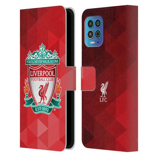 Liverpool Football Club Crest 1 Red Geometric 1 Leather Book Wallet Case Cover For Motorola Moto G100