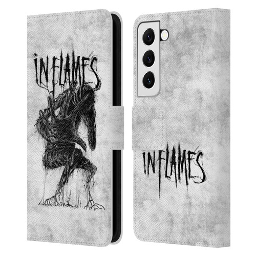In Flames Metal Grunge Big Creature Leather Book Wallet Case Cover For Samsung Galaxy S22 5G