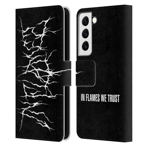 In Flames Metal Grunge Metal Logo Leather Book Wallet Case Cover For Samsung Galaxy S22 5G
