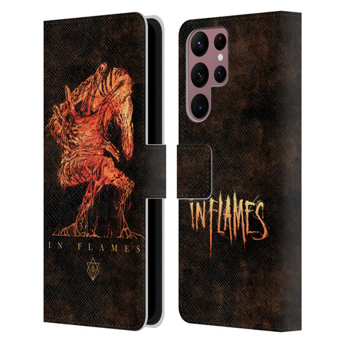 In Flames Metal Grunge Creature Leather Book Wallet Case Cover For Samsung Galaxy S22 Ultra 5G