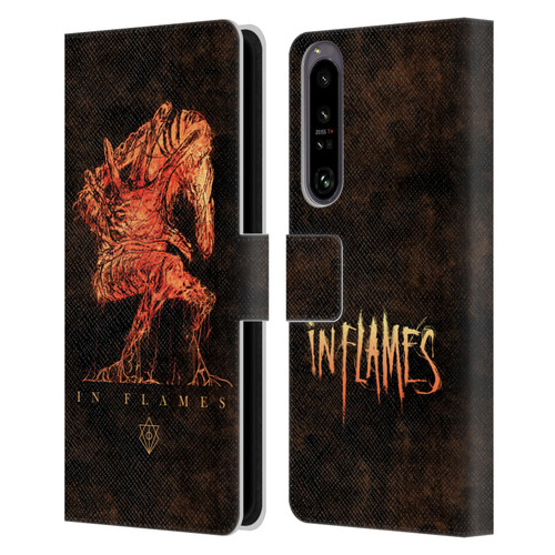 In Flames Metal Grunge Creature Leather Book Wallet Case Cover For Sony Xperia 1 IV