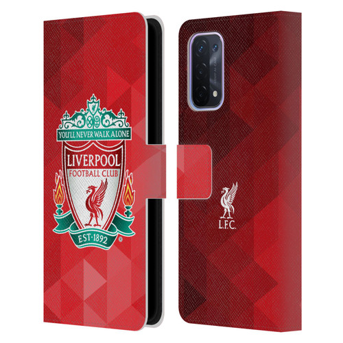 Liverpool Football Club Crest 1 Red Geometric 1 Leather Book Wallet Case Cover For OPPO A54 5G