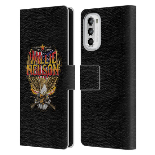 Willie Nelson Grunge Eagle Leather Book Wallet Case Cover For Motorola Moto G52