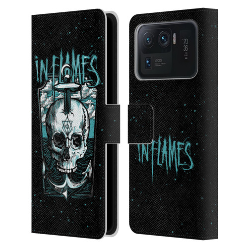 In Flames Metal Grunge Anchor Skull Leather Book Wallet Case Cover For Xiaomi Mi 11 Ultra