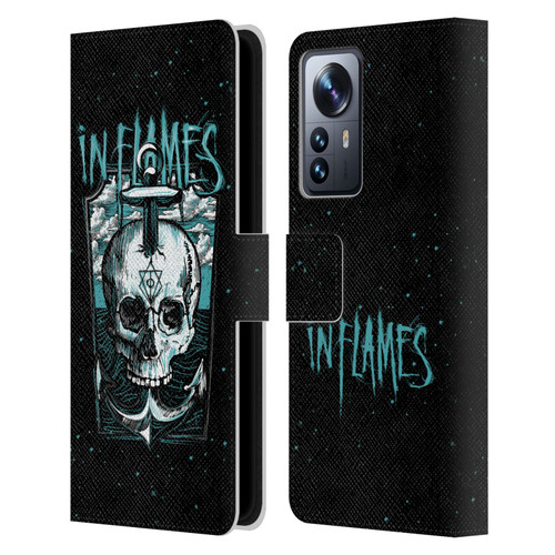 In Flames Metal Grunge Anchor Skull Leather Book Wallet Case Cover For Xiaomi 12 Pro