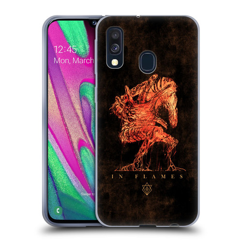 In Flames Metal Grunge Creature Soft Gel Case for Samsung Galaxy A40 (2019)