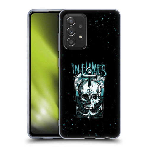 In Flames Metal Grunge Anchor Skull Soft Gel Case for Samsung Galaxy A52 / A52s / 5G (2021)