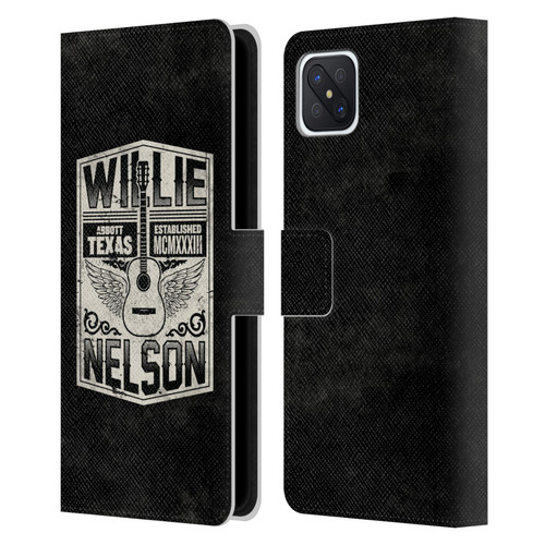 Willie Nelson Grunge Flying Guitar Leather Book Wallet Case Cover For OPPO Reno4 Z 5G