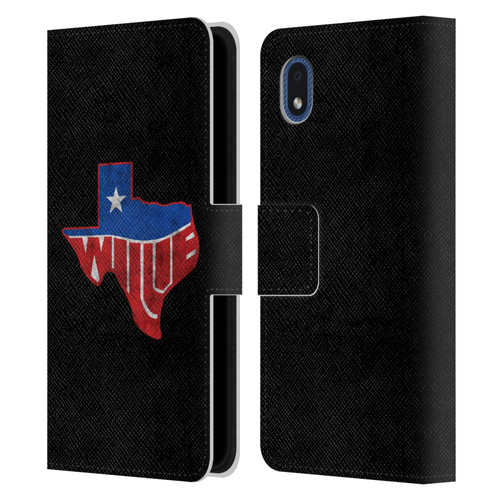 Willie Nelson Grunge Texas Leather Book Wallet Case Cover For Samsung Galaxy A01 Core (2020)