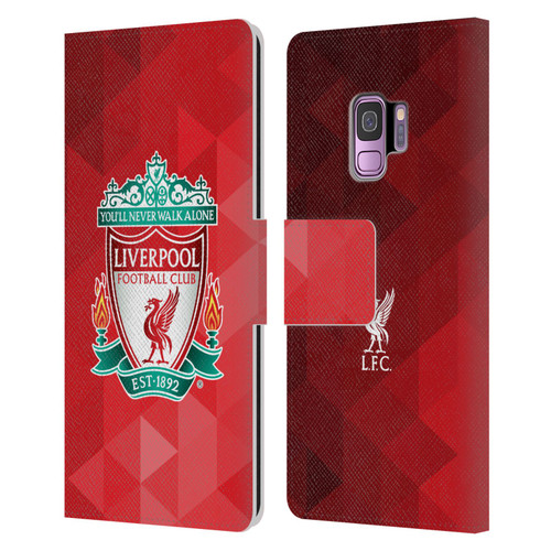 Liverpool Football Club Crest 1 Red Geometric 1 Leather Book Wallet Case Cover For Samsung Galaxy S9