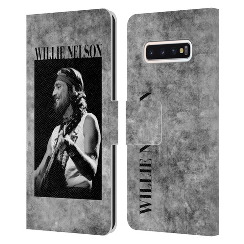 Willie Nelson Grunge Black And White Leather Book Wallet Case Cover For Samsung Galaxy S10